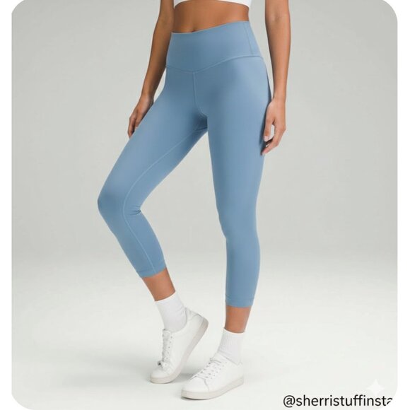 EXCELLENT Lululemon Align High-Rise Crop 23" Utility Blue Yoga Leggings Nulu 6 - Picture 1 of 8